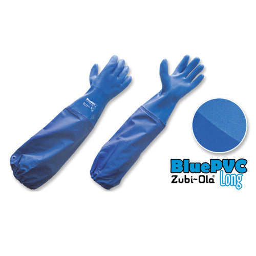 Guantes Semicorrugado Uso Ind Azul Con Manga  Pvc T10 11981616 - MARKEMSTORE