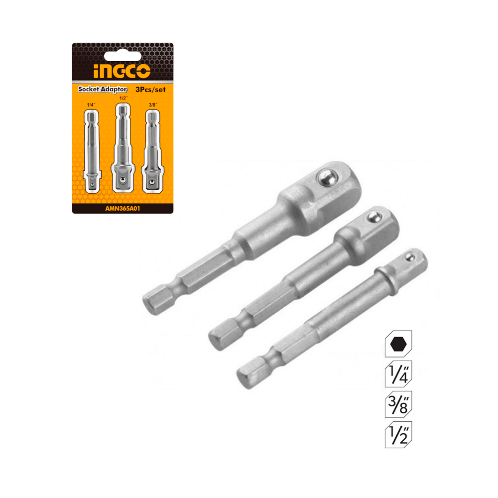 Adaptador Socket Set 3 Piezas Ingco Amn365a01