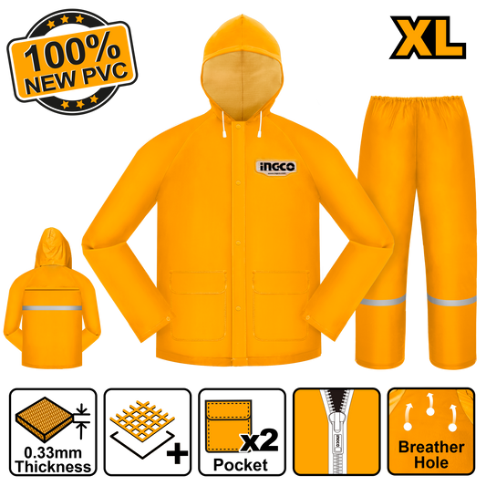 Impermeable Para Lluvia Amarillo Para Motorizado INGCO HRCTSKT031.XL