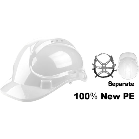 Casco De Seguridad Blanco Con Ventilacion Supension 8 Punto Ingco HSH209 - MARKEMSTORE