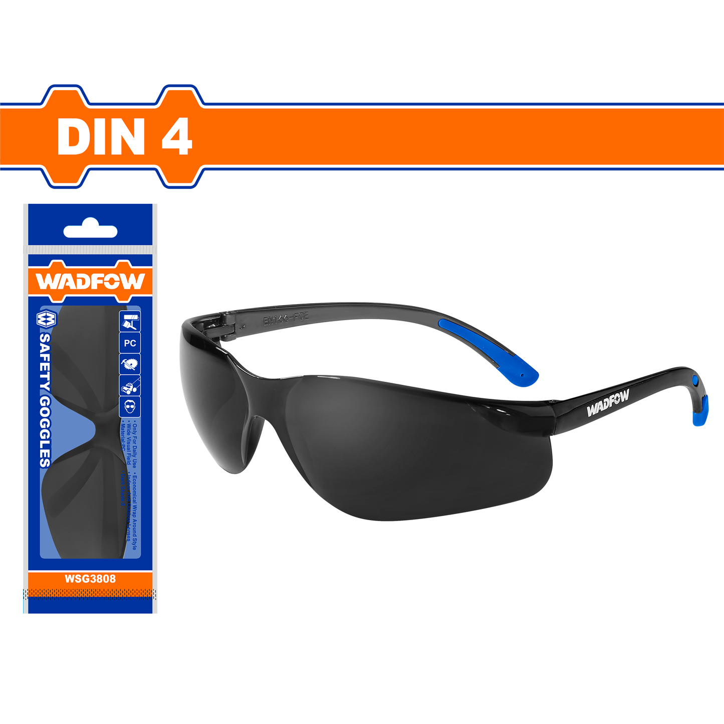 Gafas Protectoras En Pc Sombra 4 P/Int Y Ext. WADFOW REF. WSG3808 - MARKEMSTORE