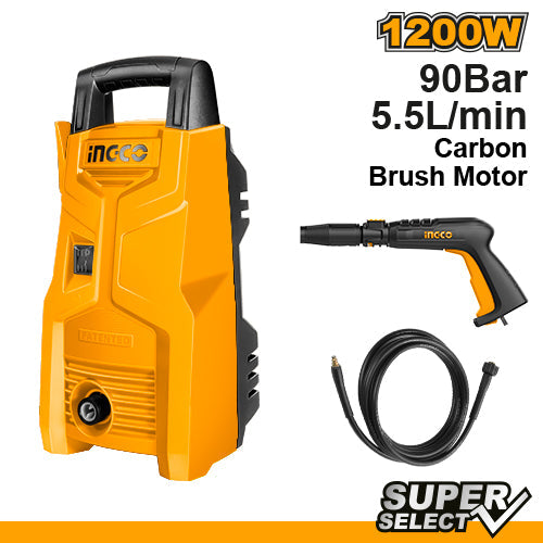 Hidrolavadora 1200W 1300 Psi 5.5L/Min INGCO Uhpwr12008 - MARKEMSTORE